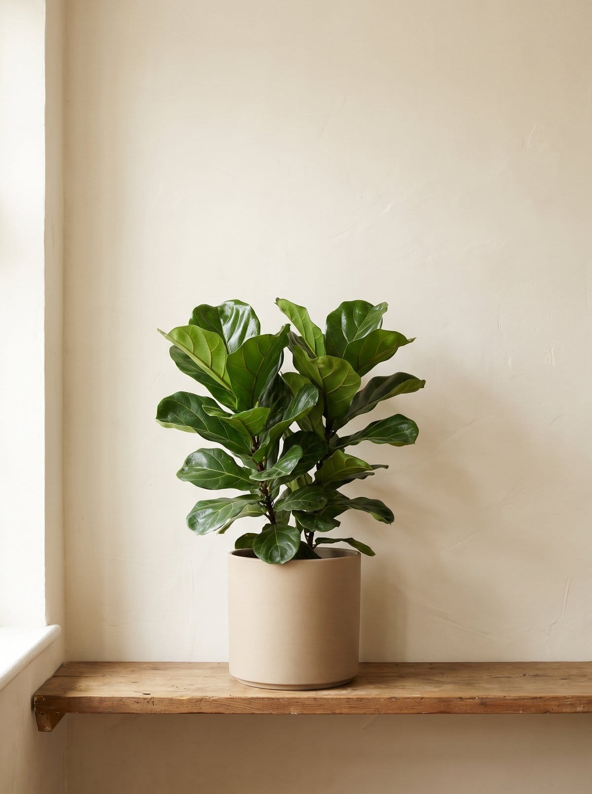 Pianta da interno in vaso di ceramica su fondo avorio
